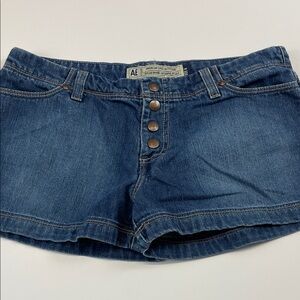 American Eagle Button Fly Denim Shorts Blue Classic Fit Size 6